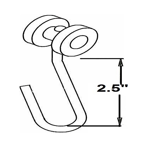 Steel Wheel Curtain Hooks – 16SR2-1/2(1/4)
