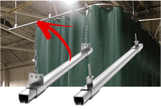 suspended curtain track system