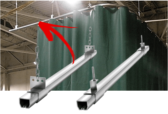 suspended curtain track system suspended curtain track system