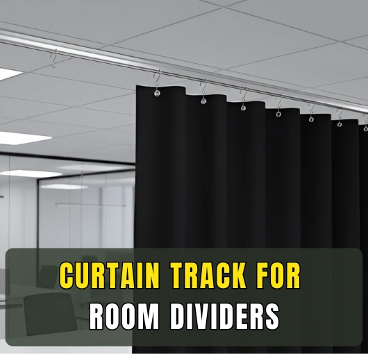 Curtain track for room dividers supporting flexible space dividing and privacy.
