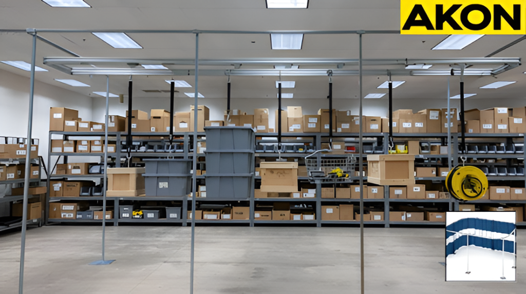 Sliding Storage Trolley Track – AKON – Industrial Curtain Track