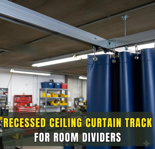 Recessed Ceiling Curtain Track for Room Dividers