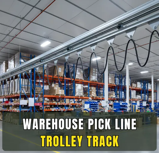 Warehouse Pick Line Trolley Track System