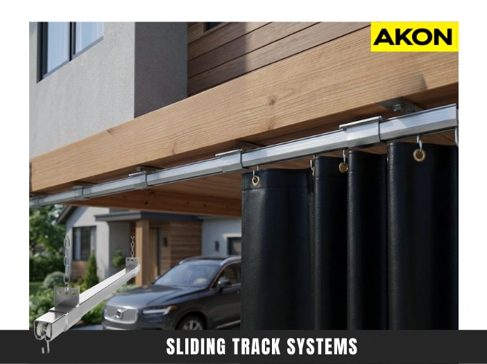 Carport Weather Barrier Sliding Track System