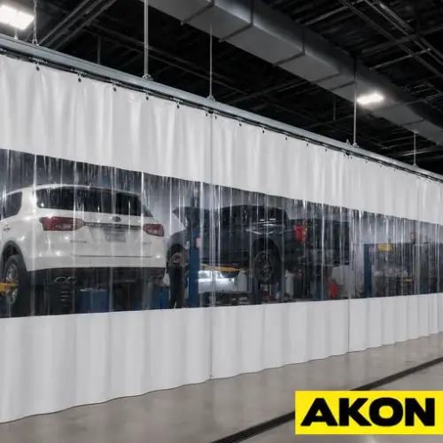 Auto repair garage curtain track vinyl bay divider