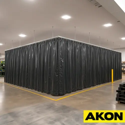 Commercial curtain track overhead mounting system