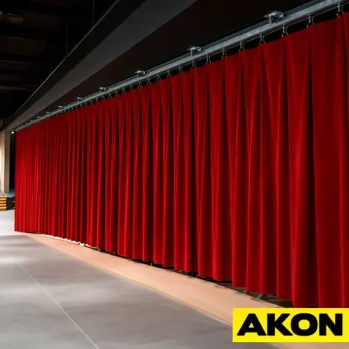 Galvanized steel curtain track system for auditoriums and concert halls