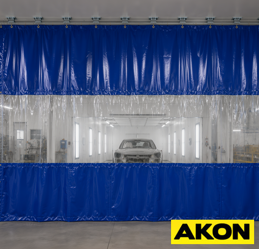 Industrial paint spray curtains for overspray dust and fume control