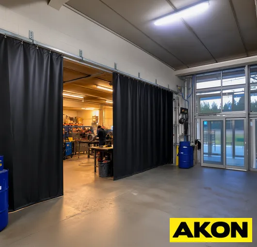 Insulated shop divider vinyl curtain track system