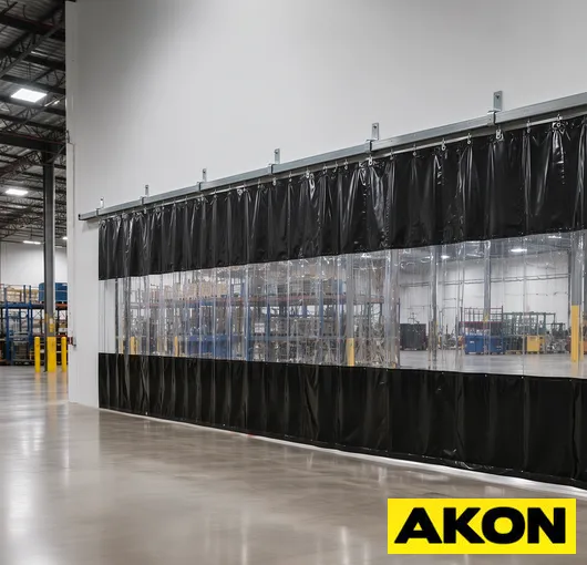 Warehouse curtain track system for flexible space division
