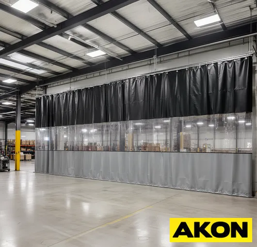 Warehouse work zone divider curtains for improved efficiency