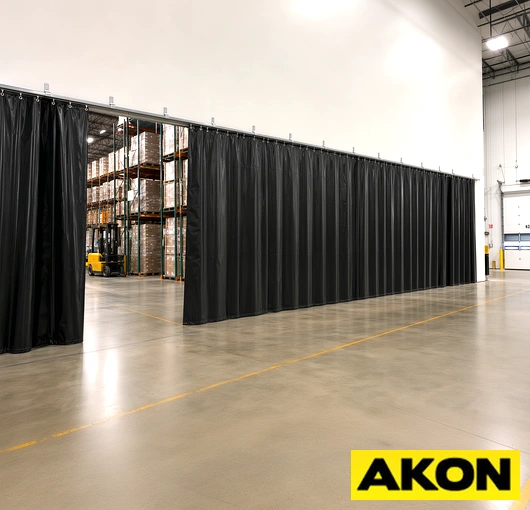 Industrial galvanized curtain track warehouse
