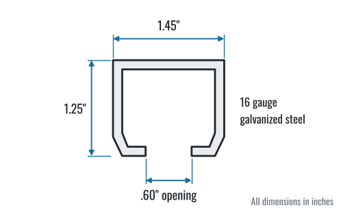 Curtain track profile dimensions